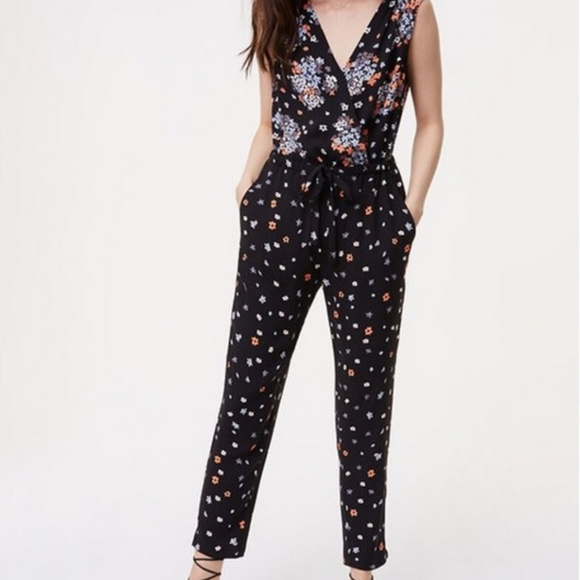LOFT Pants - Ann Taylor LOFT Floral Jumpsuit (EUC)